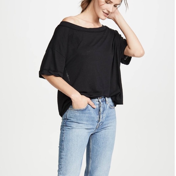 Free People Black Cotton Tee - Picture 5 of 5